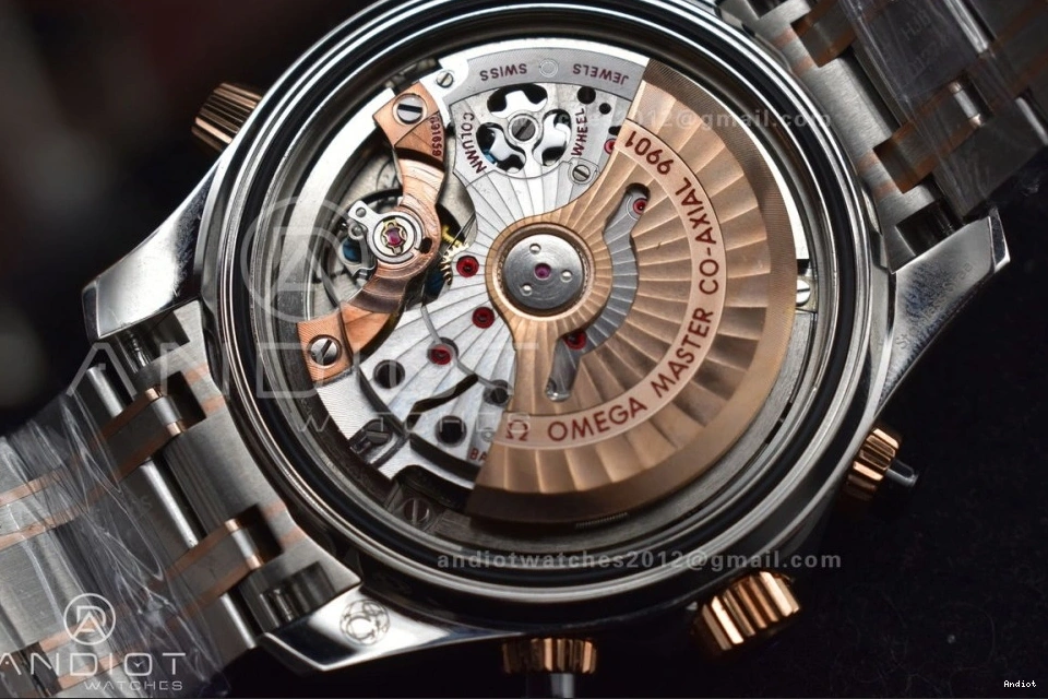 Best 1:1 SS RG SS on Black Strap 300m Edition OMF Chrono Dial A9900 Seamaster 1223